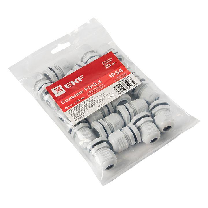 Сальник PG13.5 d6-12мм (d отверст. 21мм) IP54 PROxima EKF plc-pg-13.5-r