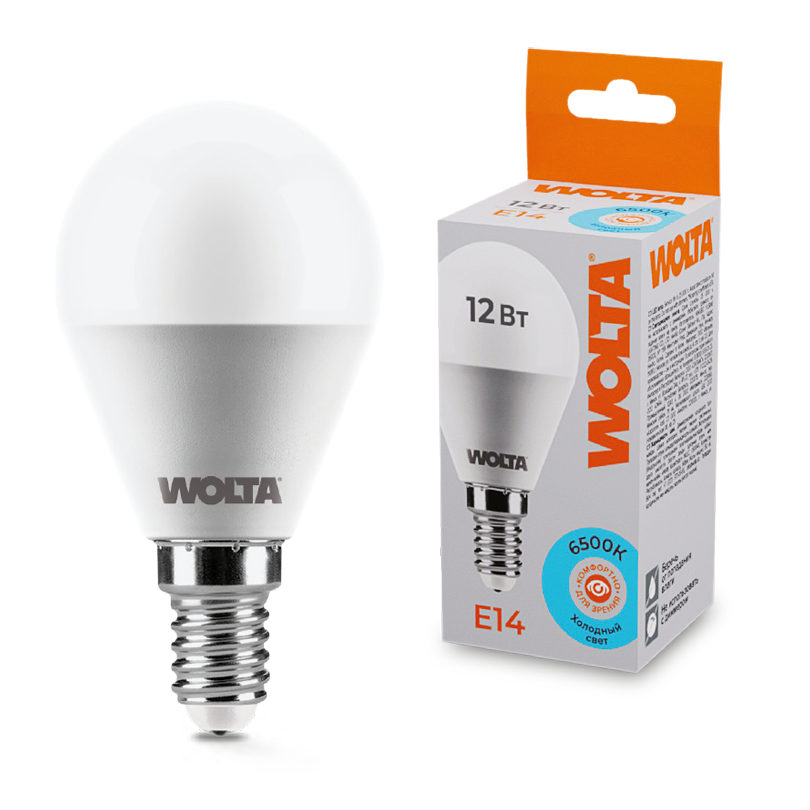 Светодиодная лампа WOLTA 25W45GL12E14 12Вт 6500K Е14